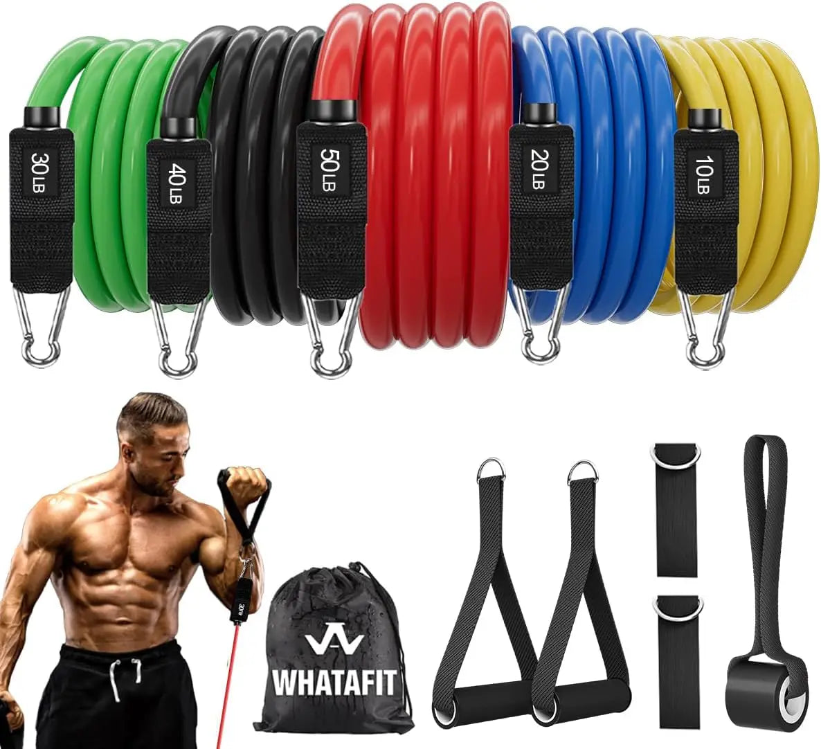 Whatafit Resistance Bands With Handles And Door Anchor