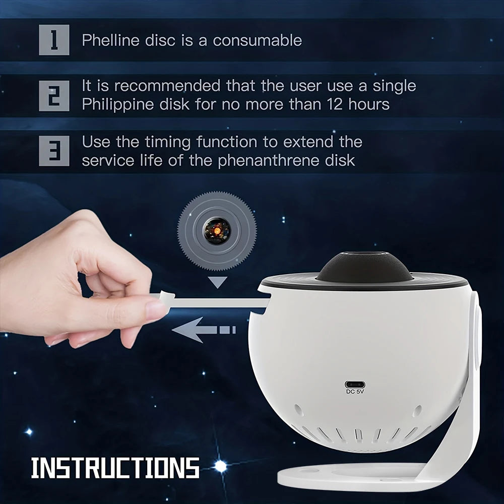 Mexllex 13 In 1 Galaxy Star Projector - 360 Degree Rotation And Half Hour Timer LED Night Light For Kids And Adults