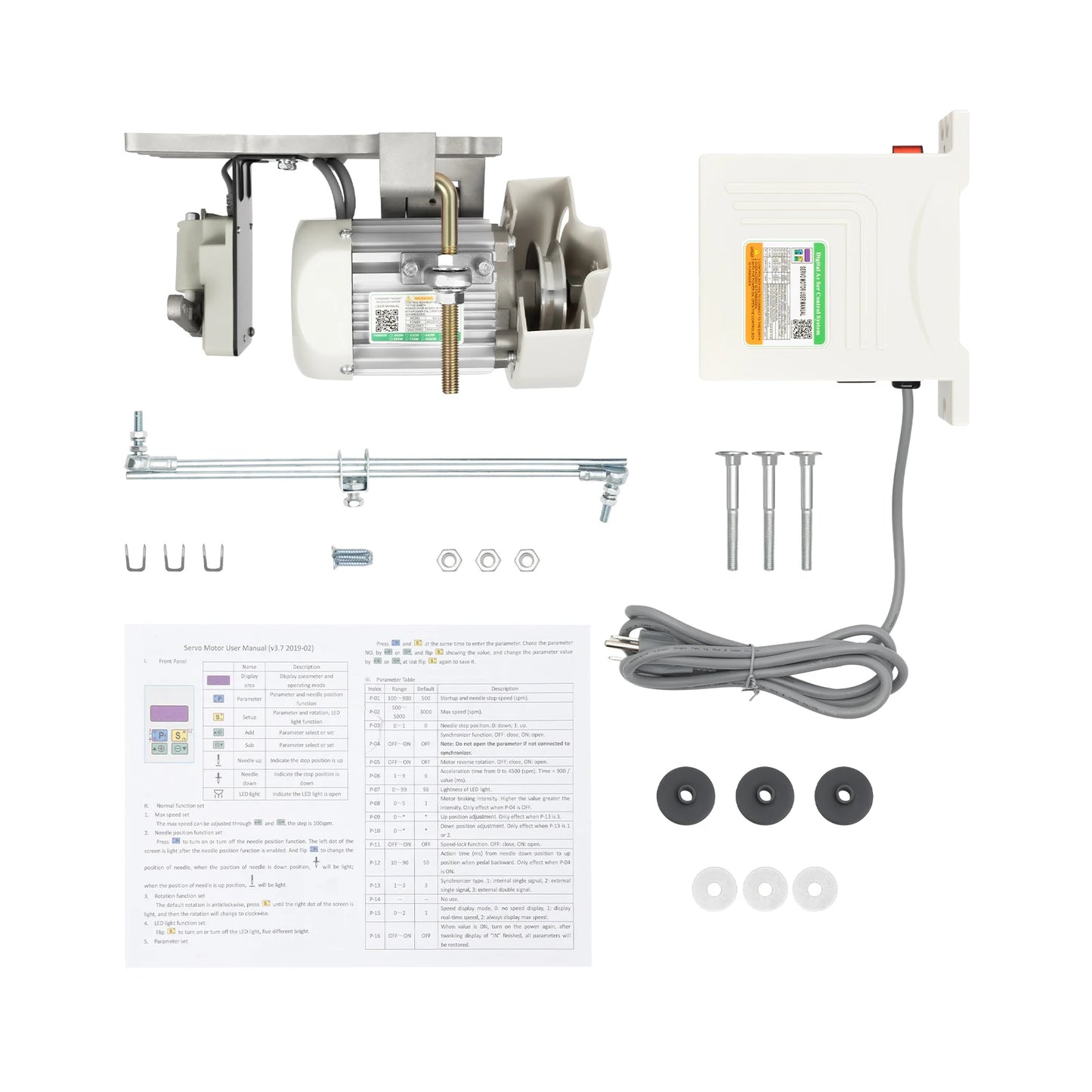 Brushless Sewing Machine Servo Motor 4500rpm 110V 600W