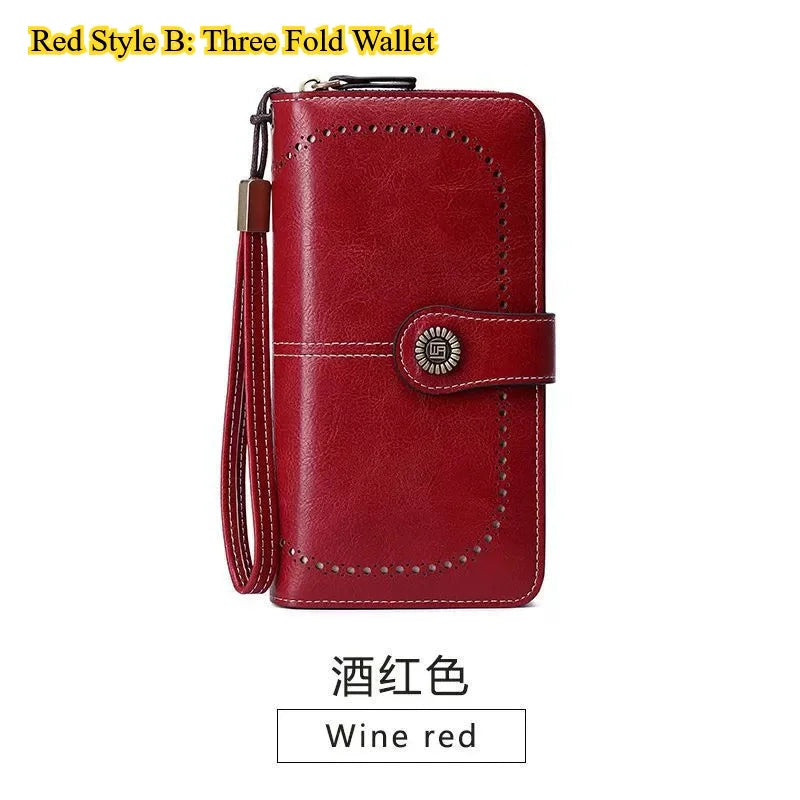 Anti Theft PU Wallet For Women Zipper Card Holder Purse