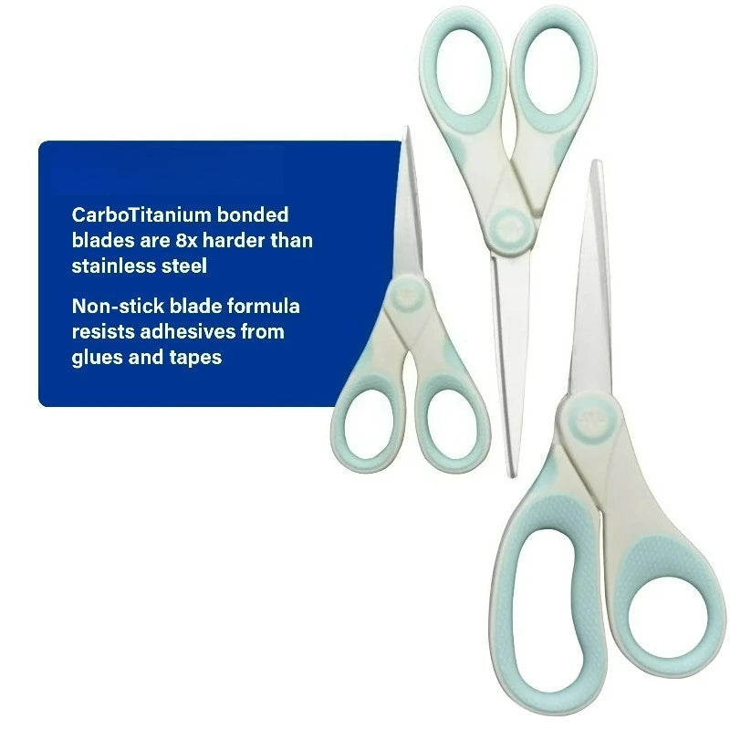 Titanium Nonstick Craft Scissors 3 Pack for Arts and School