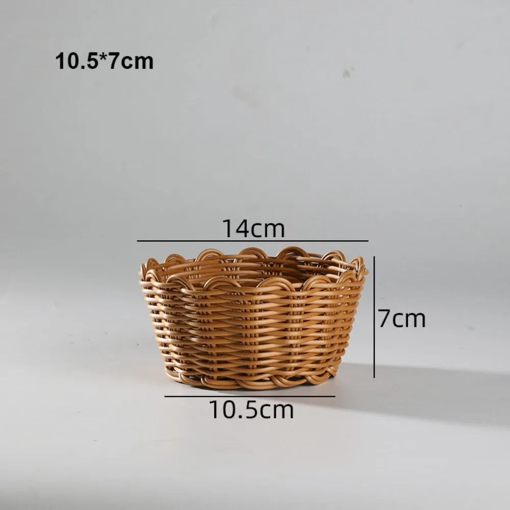 Handwoven Plastic Storage Basket For Kitchen And Home Organization