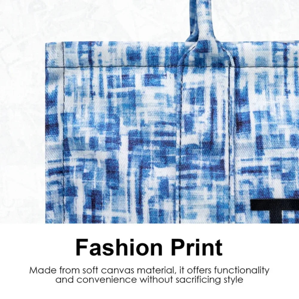 Denim Canvas Tote Bag For Women Large Capacity Casual