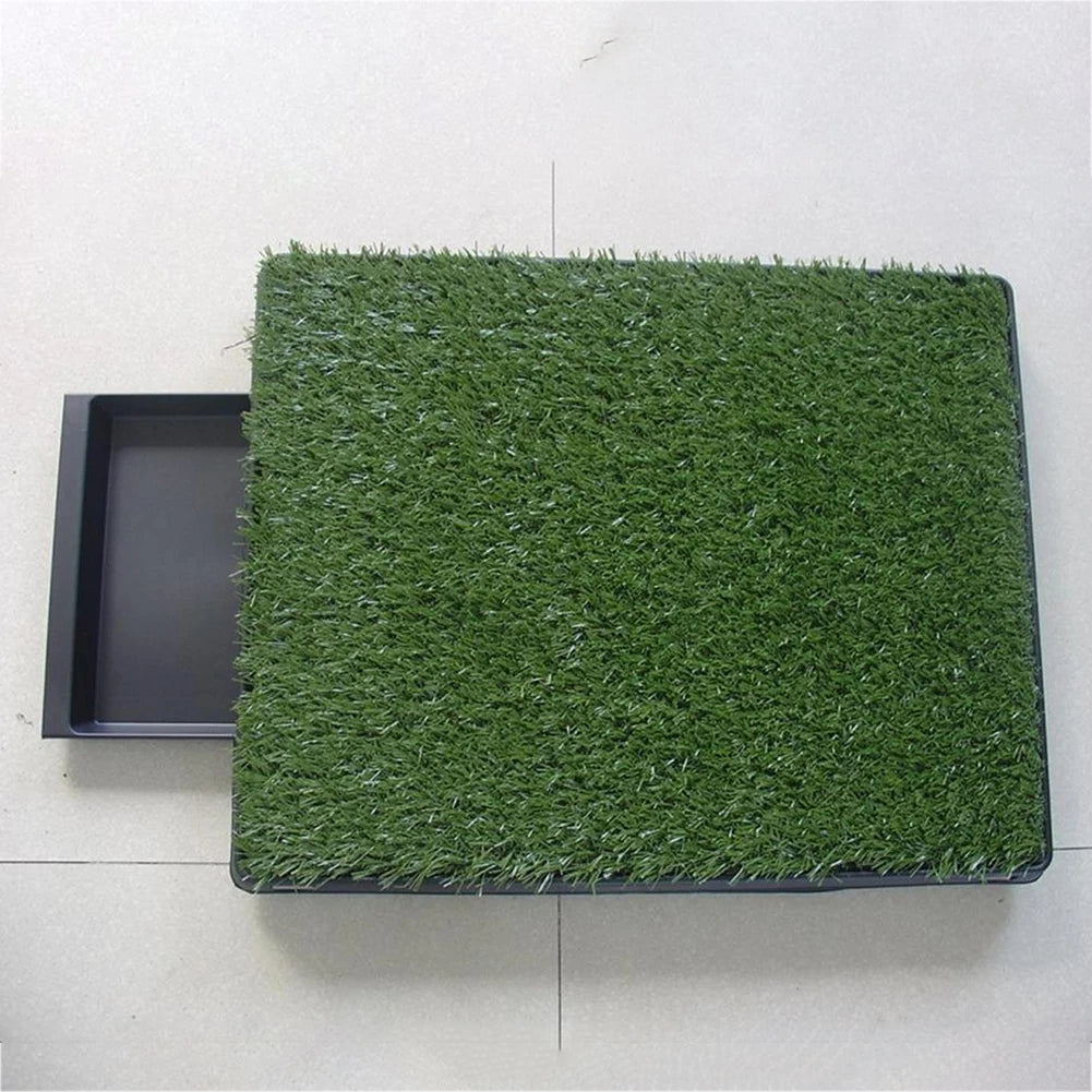 NONEDog Litter Dog Grass Training Pad With Pee Baffle Tray