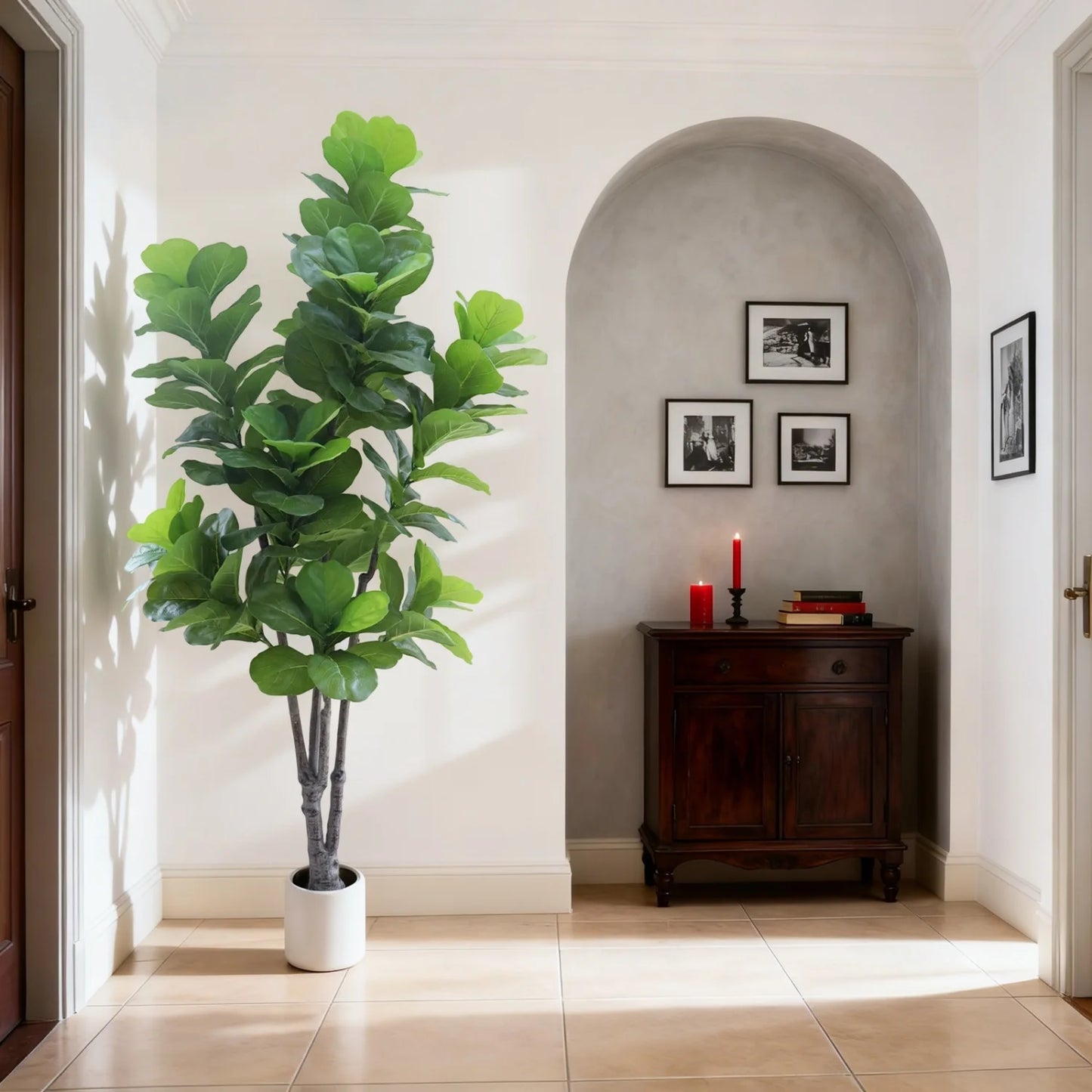 HiMISS Artificial Fiddle Leaf Fig Tree In Pot Home Decor