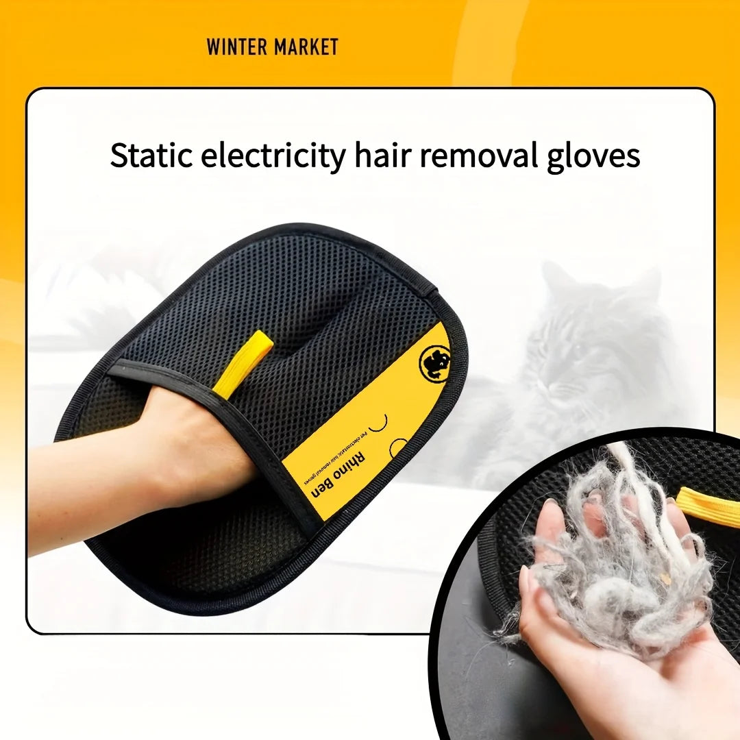 2 Piece Pet Hair Removal Gloves Double Sided Cat Grooming