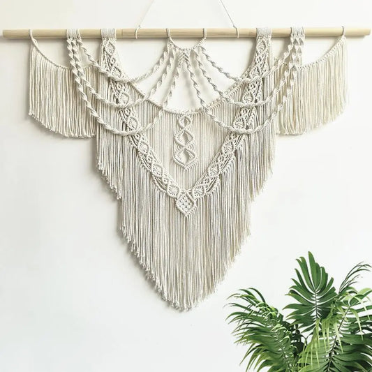 Macrame Wall Hanging Boho Tapestry Macrame Wall Decor Art Chic Bohemian Handmade Woven Tapestry Home Decoration for Bedroom Livi