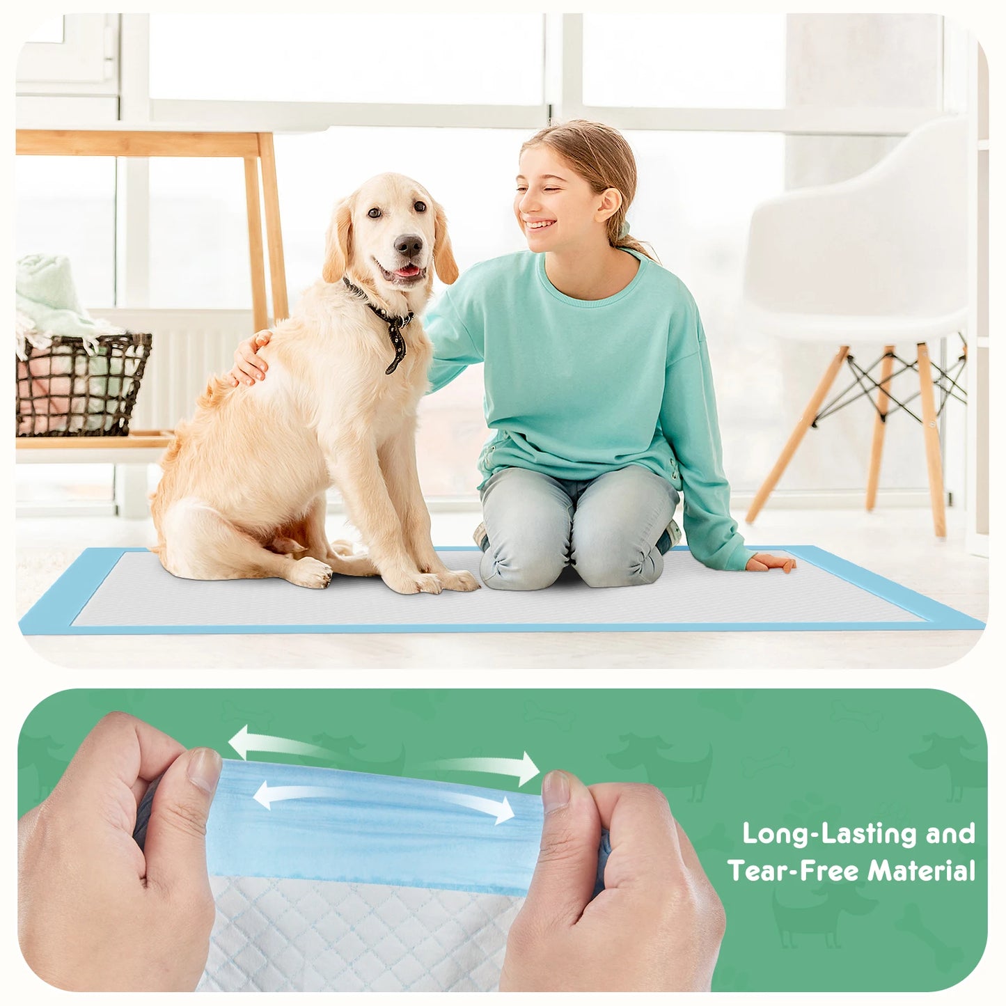 Disposable Pet Underpads 150 Count Quick Dry Leakproof Training Pads