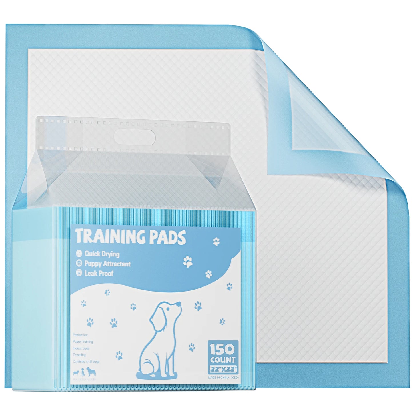 Disposable Pet Underpads 150 Count Quick Dry Leakproof Training Pads