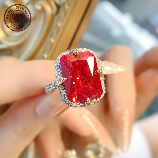 WPOOCC Luxury Zircon 925 Silver Ring For Women Wedding Engagement