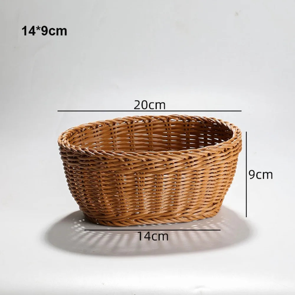 Handwoven Plastic Storage Basket For Kitchen And Home Organization