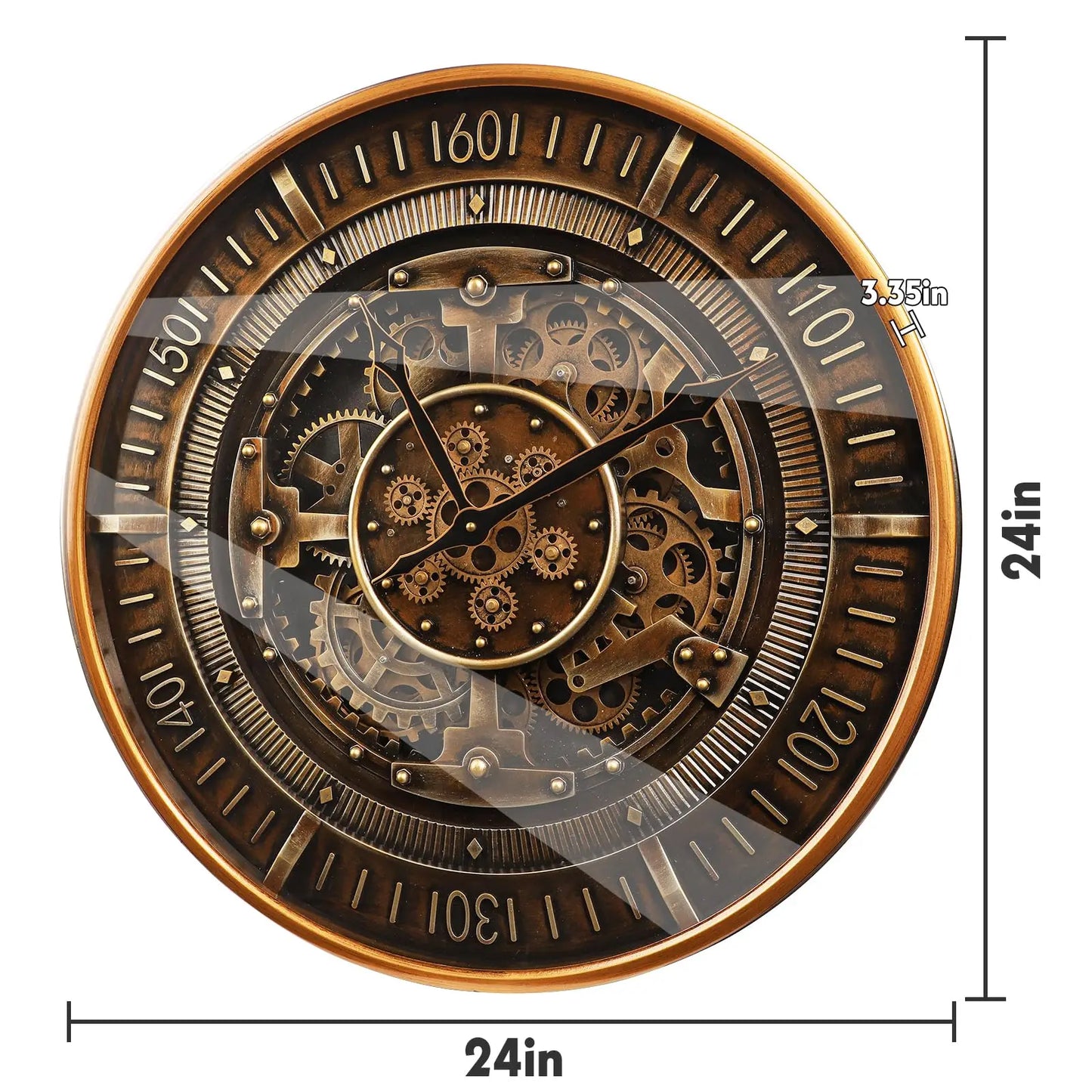 Wall Clock With Moving Gears Steampunk Metal Clock Farmhouse Decor
