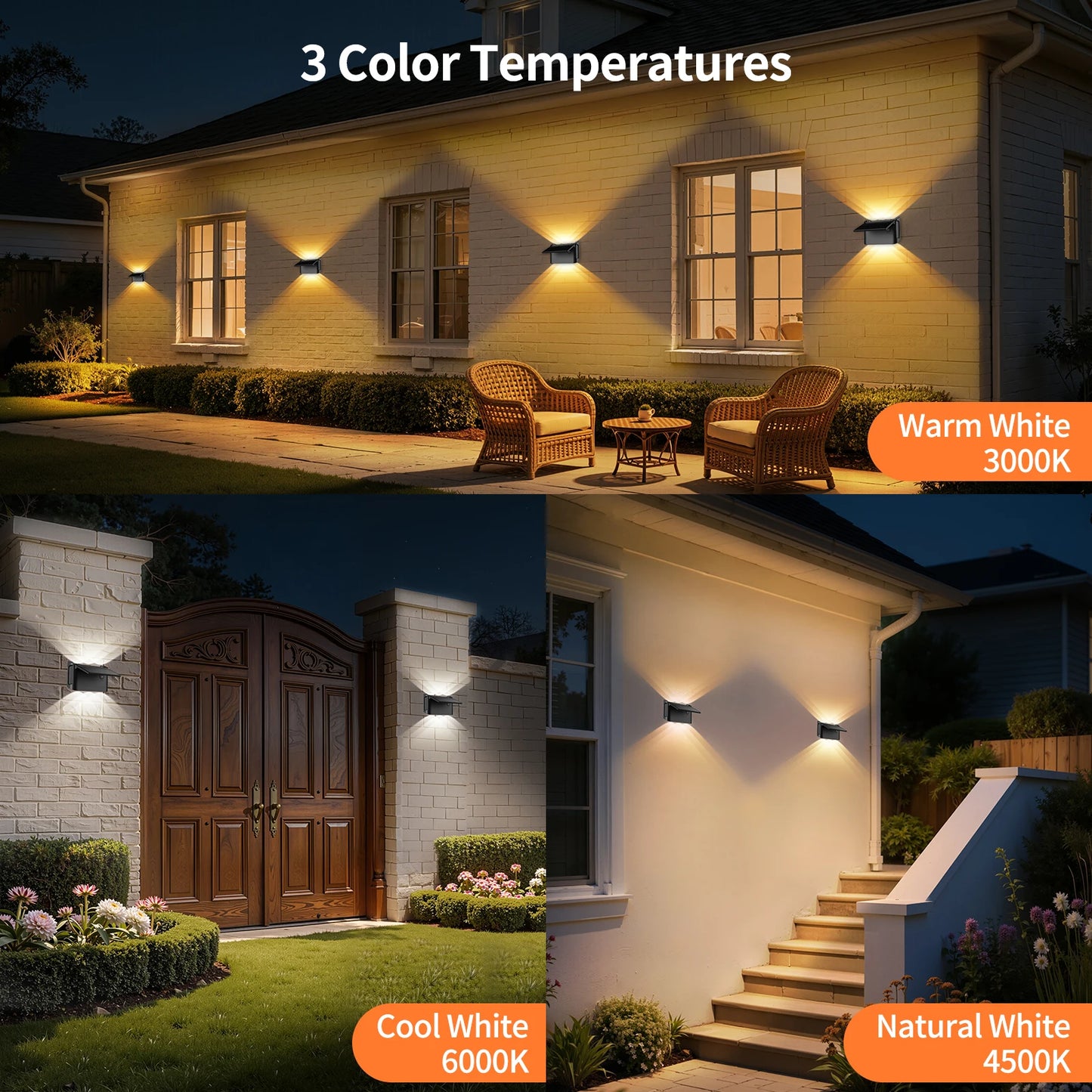 Intelamp Waterproof Solar Wall Lights With Remote Control Unit