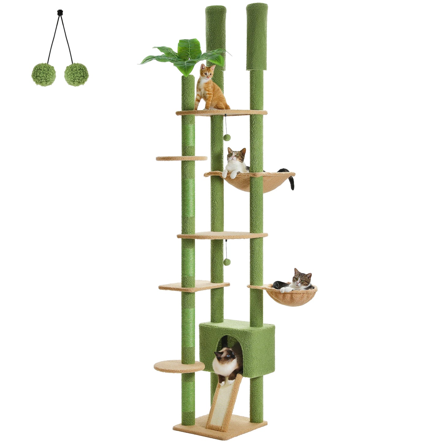 PAWZ Road Adjustable Wooden Cat Tree With Sisal Posts