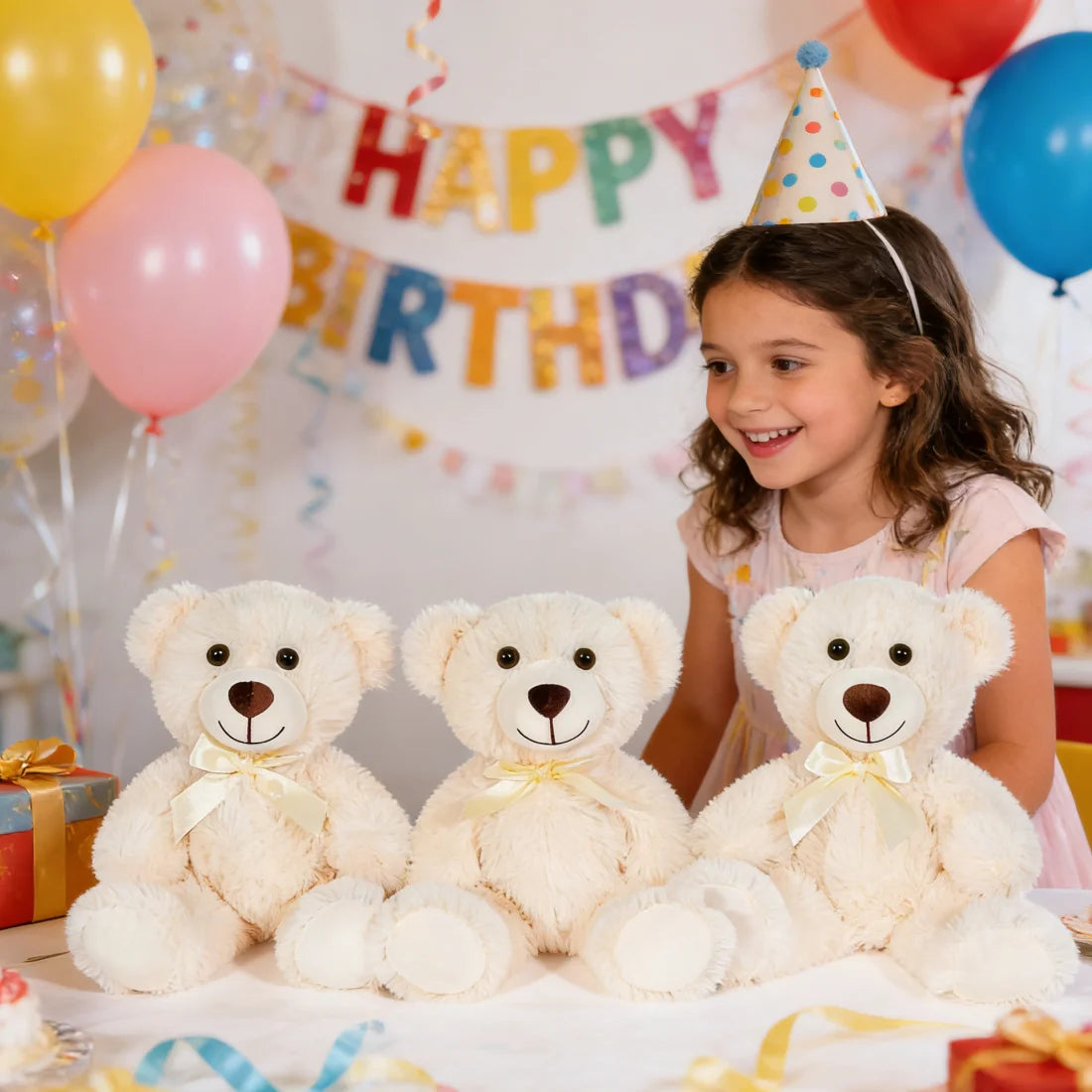 SNOWOLF Teddy Bear Plush Toy Gift For Girls Soft Huggable
