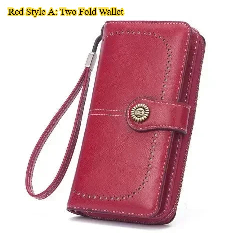 Anti Theft PU Wallet For Women Zipper Card Holder Purse