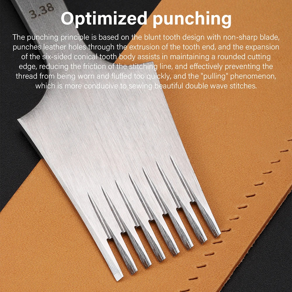 WUTA French Style Leather Pricking Iron Chisel Tool For Leathercraft