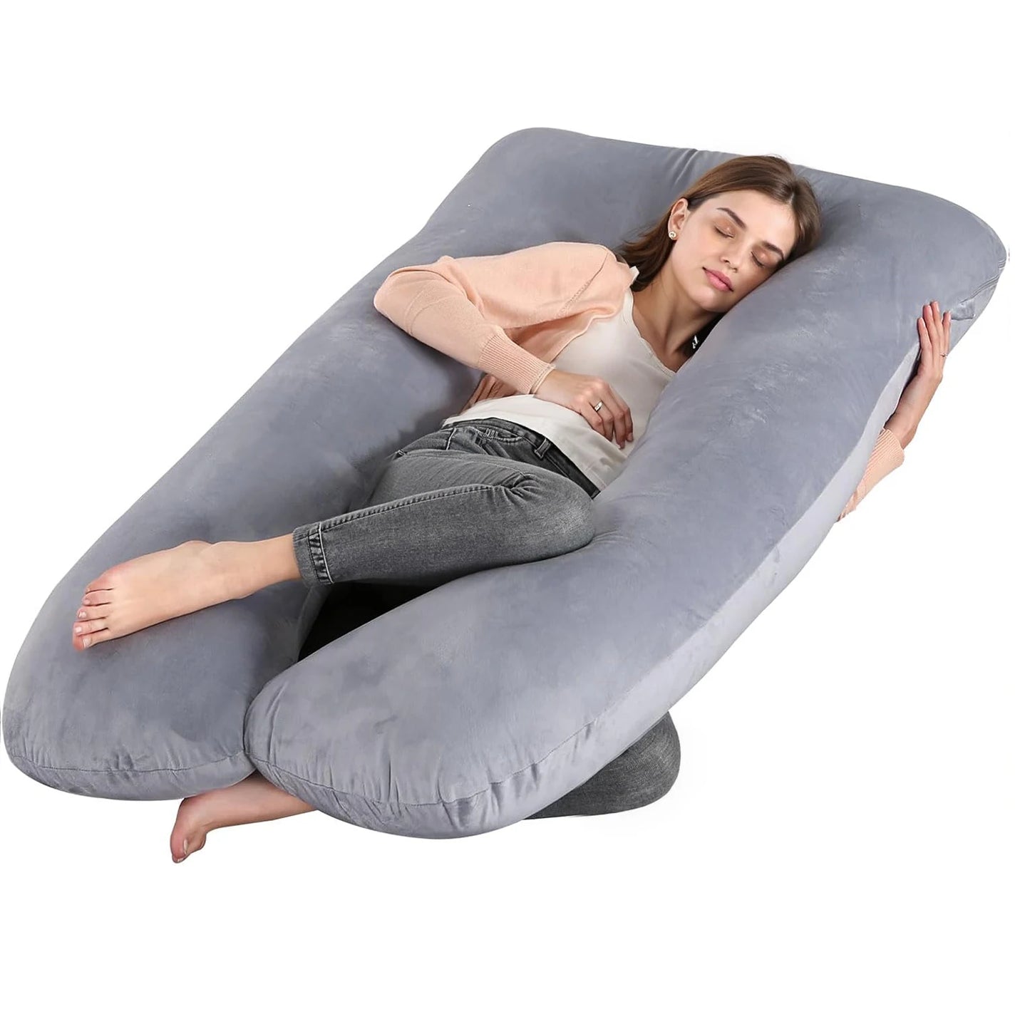 G Shaped Full Body Maternity Pregnancy Pillow With Removable Cover