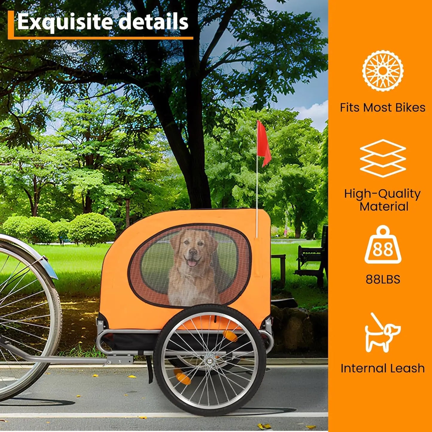 Twister Ck Foldable Dog Bike Trailer Universal Pet Bicycle Carrier