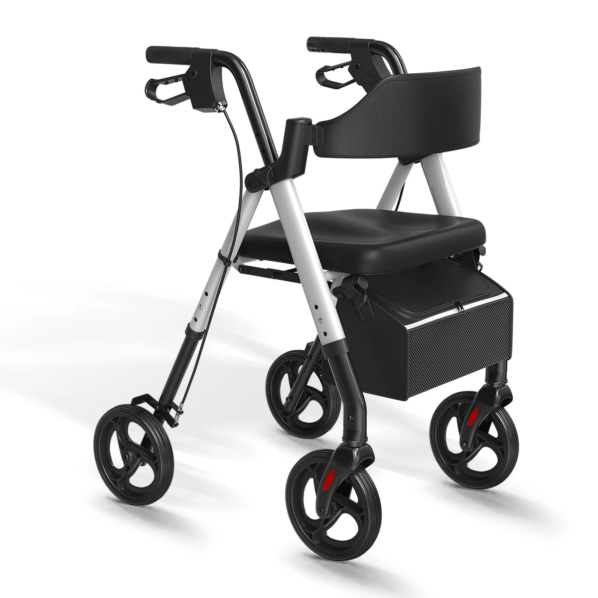 MAIDESITE Foldable Rollator Walker With Seat And Durable Steel Frame