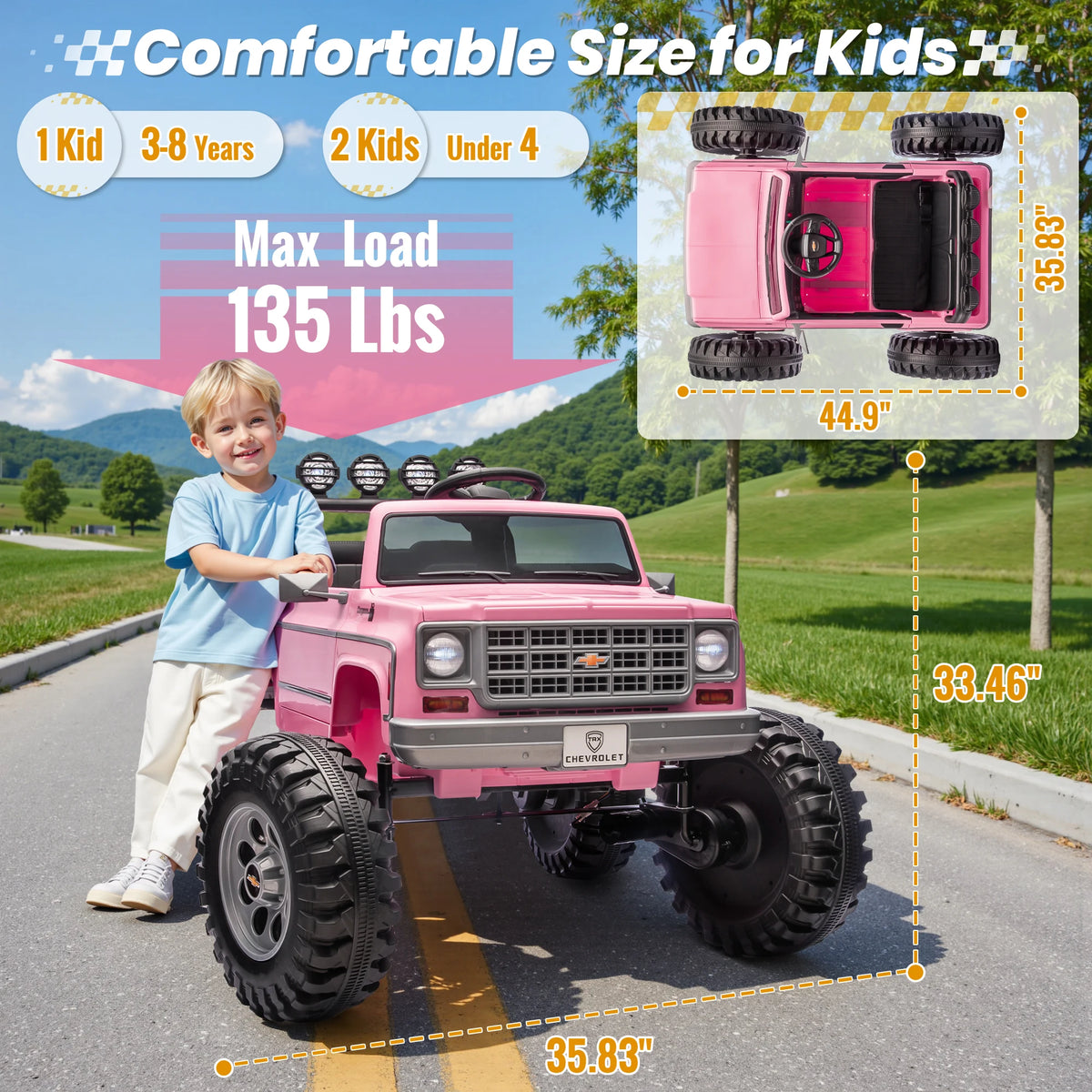 Joyracer Licensed Chevrolet Cheyenne 24V Remote Control Ride On Car