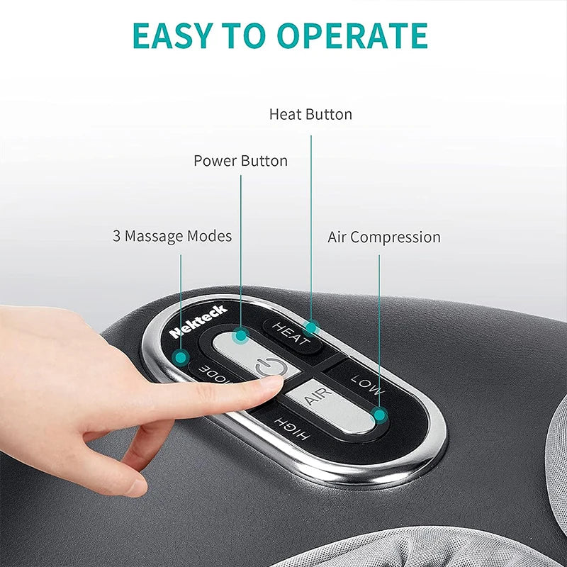 Nekteck Foot Massager - Heating Therapy With Air Compression Shiatsu Kneading For Deep Muscle Relaxation