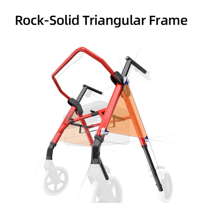 Maidesite Rollator Walker With Seat And Backrest For Seniors