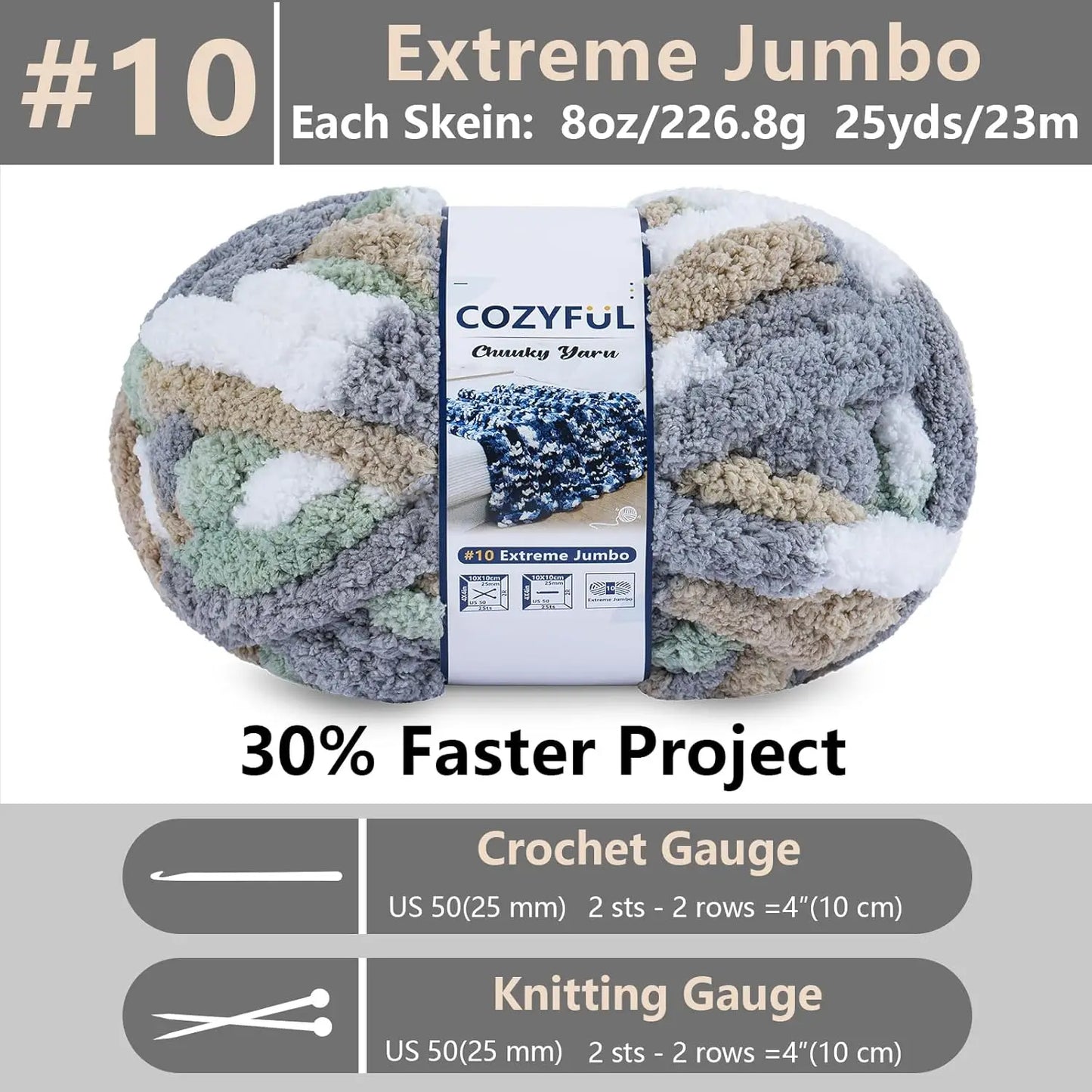 Chenille Cotton Yarn For Hand Knitting 8 Skeins Bundle