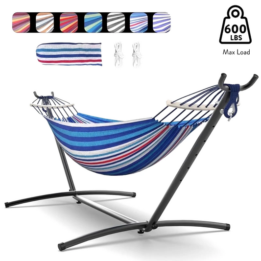 GYROOR Adjustable Stand Hammock With Storage Bag And 600lb Capacity
