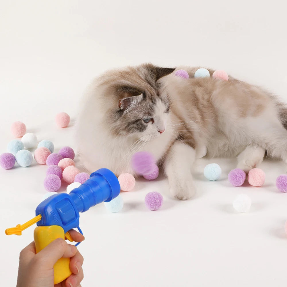 Cat Ball Launching Gun Toy for Pets Interactive Training