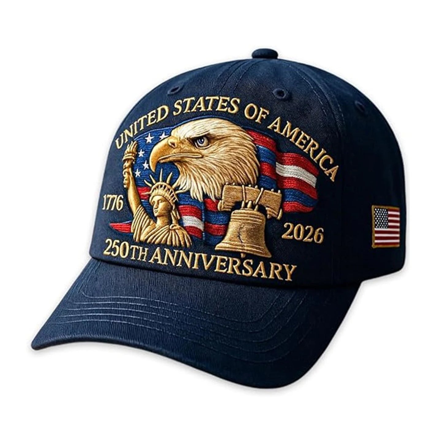 Breathable Patriotic Baseball Cap US 250th Anniversary Cap Retro Washed Versatile Patriotic Cap US 250th Anniversary Tribute Hat