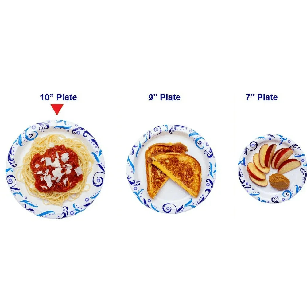 Everyday Disposable Paper Plates 150 Count Soak Proof Microwave Safe