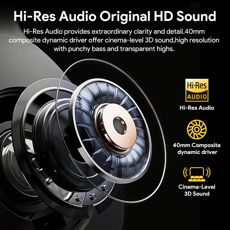QCY H3 ANC Wireless Headphones Bluetooth 5.4 Hi-Res Audio 60H
