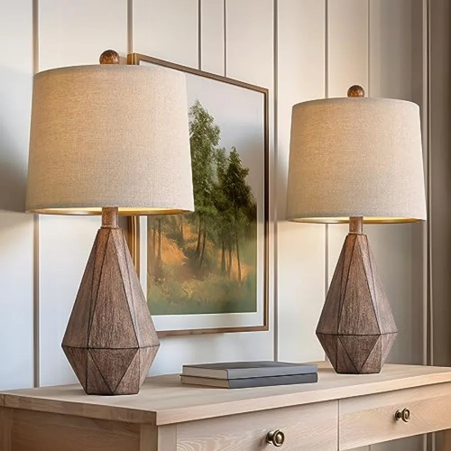 Retro Farmhouse Table Lamp Set of 2 for Living Room