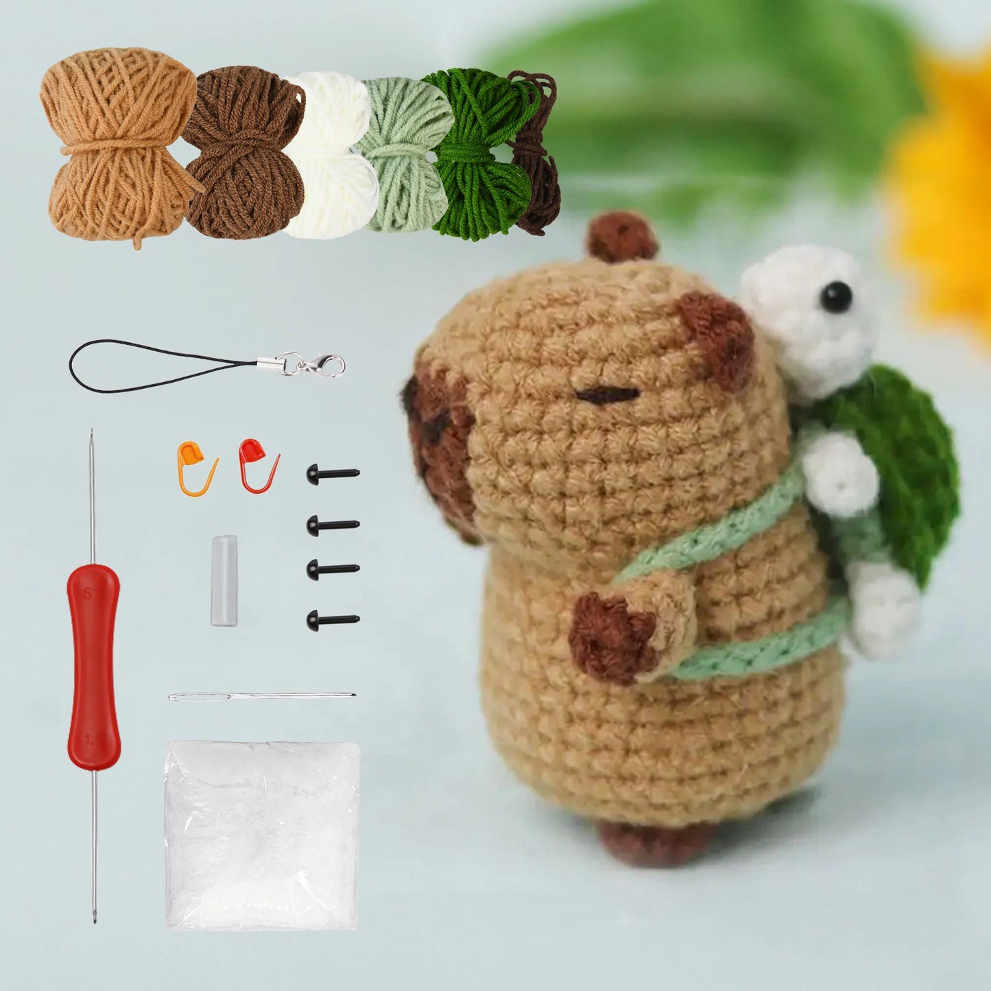Capybara And Turtle Crochet Kit Beginner Friendly Animal Craft Set