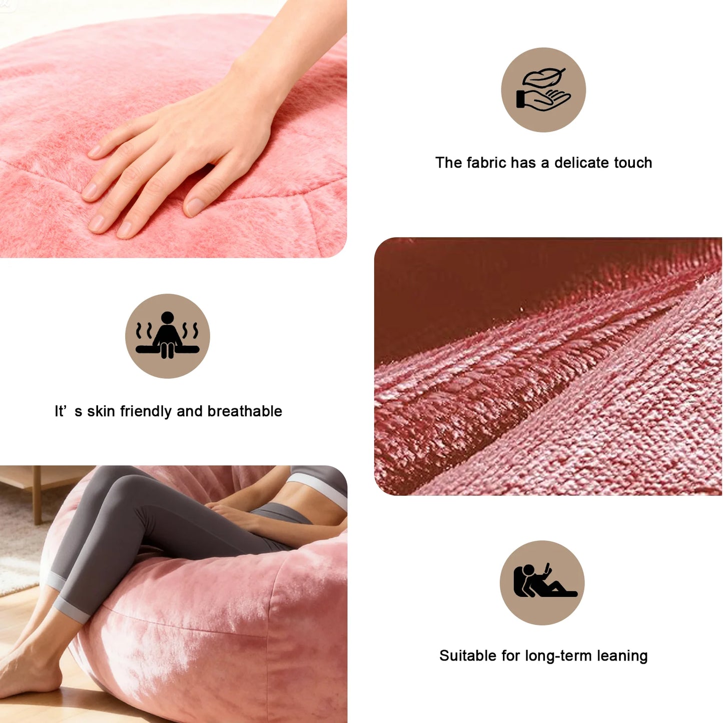 Bean Bag Chair Plush Velvet Sofa For Adults And Guests