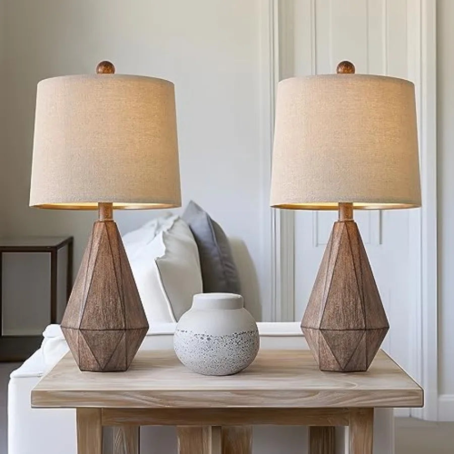 Retro Farmhouse Table Lamp Set of 2 for Living Room