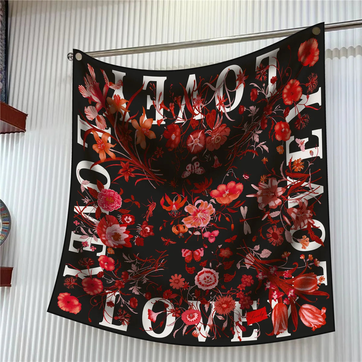 Elegant Silk Floral Square Scarf for Women Hijab Shawl Accessory