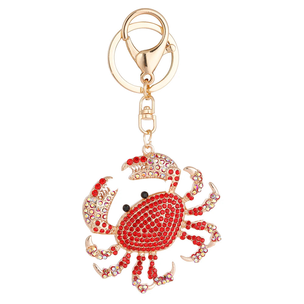 Shiny Crystal Crab Keychain Hawaii Beach Vacation Souvenir Gift