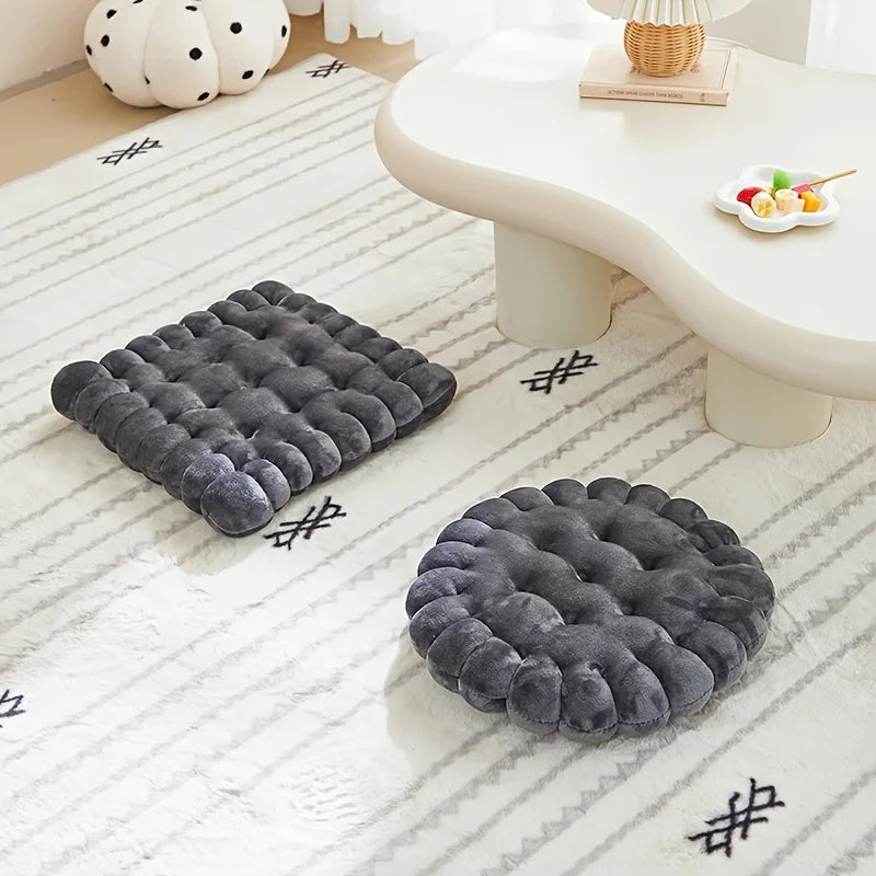 Biscuit Shape Plush Cushion Pillow For Home Or Office Use