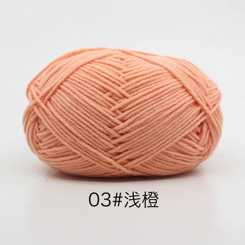 Milk Cotton 4 Ply Yarn For Crochet And Knitting Crafts