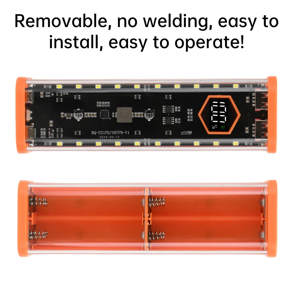 Mecha Transparent 8 Slot 21700 Battery Case Kit Type C