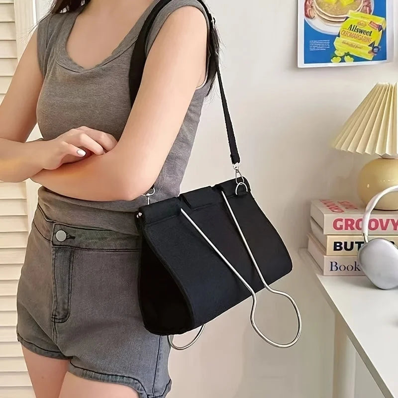 Womens Clip Shaped Shoulder Bag Style Handbag For Daily Travel And Evening Gift
