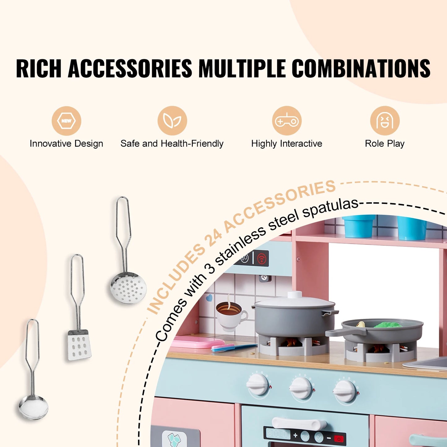 SucceBuy Pretend Play Cooking Toy Chef Set With Lights And Sounds