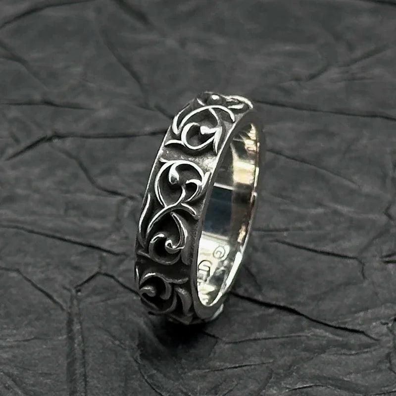 NONECN S925 Sterling Silver Vine Ring for Couples and Lovers