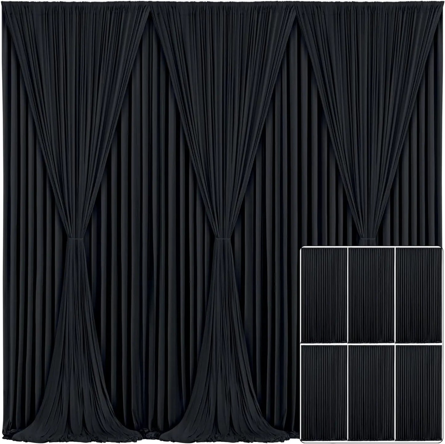 Polyester Backdrop Curtains 6 Panels Drape For Weddings And Events