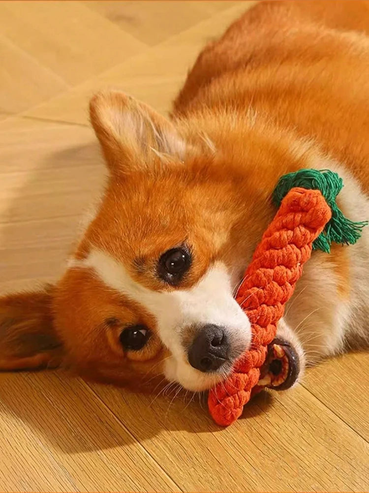 Handwoven Linen Rope Dog Toy Durable Knot Chew