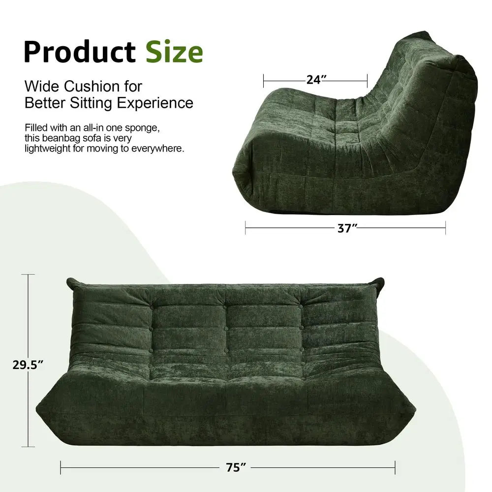 Giant Memory Foam Bean Bag Chair With Filler Faux Fur