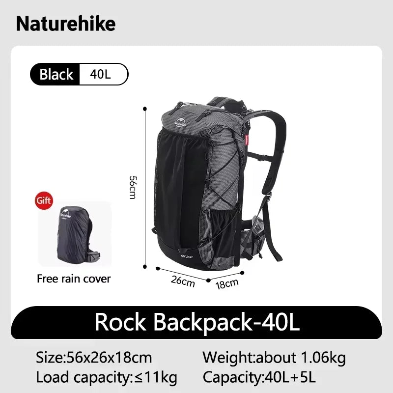 Naturehike Outdoor Hiking Backpack With Rain Cover And Large Capacity
