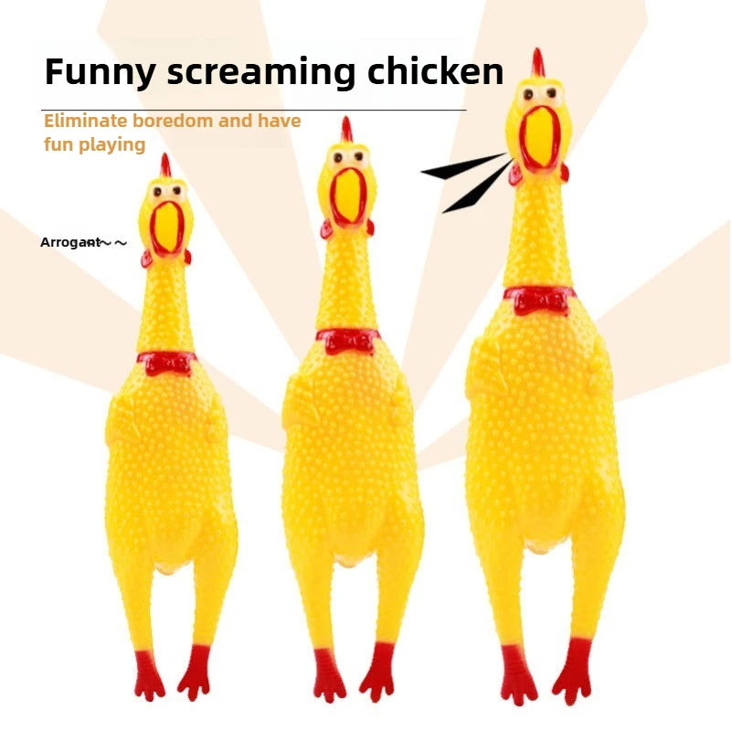 DKSTINYE Squeaky Chicken Dog Toy Squeaker Rubber Chew